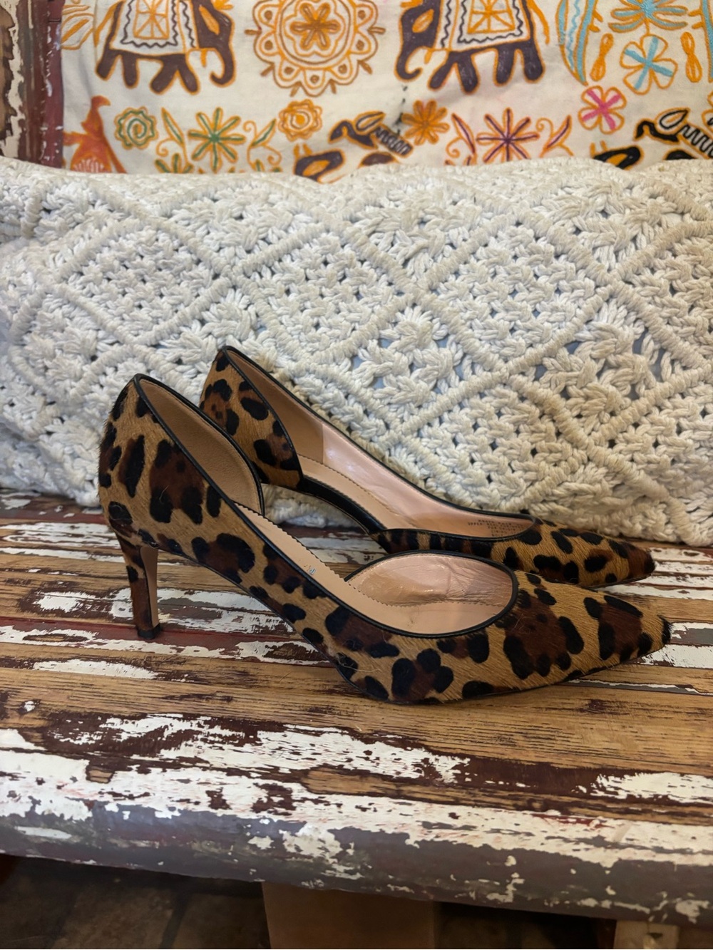 J crew 8.5 Leopard print kitten heels #animalprint #heels